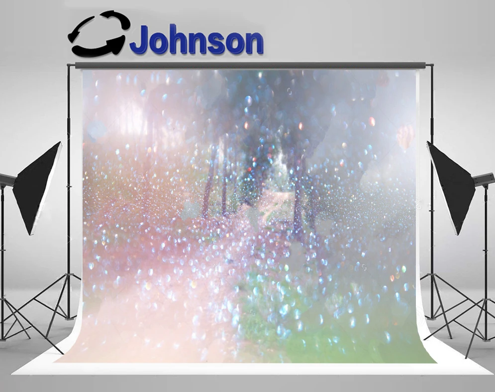 

JOHNSON Blurred Dreamy Fairy Forest Woods Glitter Bokeh Lights backdrops High quality Computer print party background