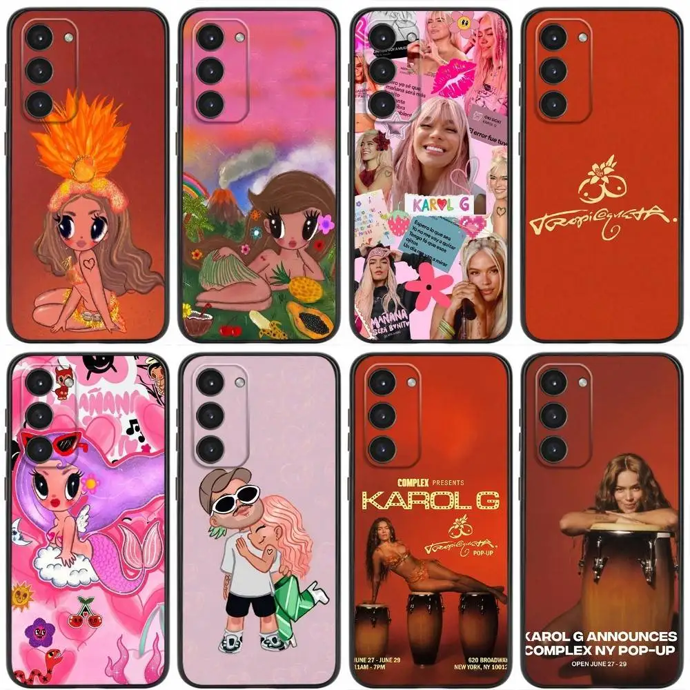 

K-Karol G Tropicoqueta Phone Case For Samsung Galaxy A20,21s,22,31,32,52,53,72,73,80,91 Soft Liquid Silicone Black Cover