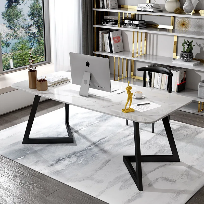 Nordic marble office desks and small apartment study desk writing desk, office staff work computer desk