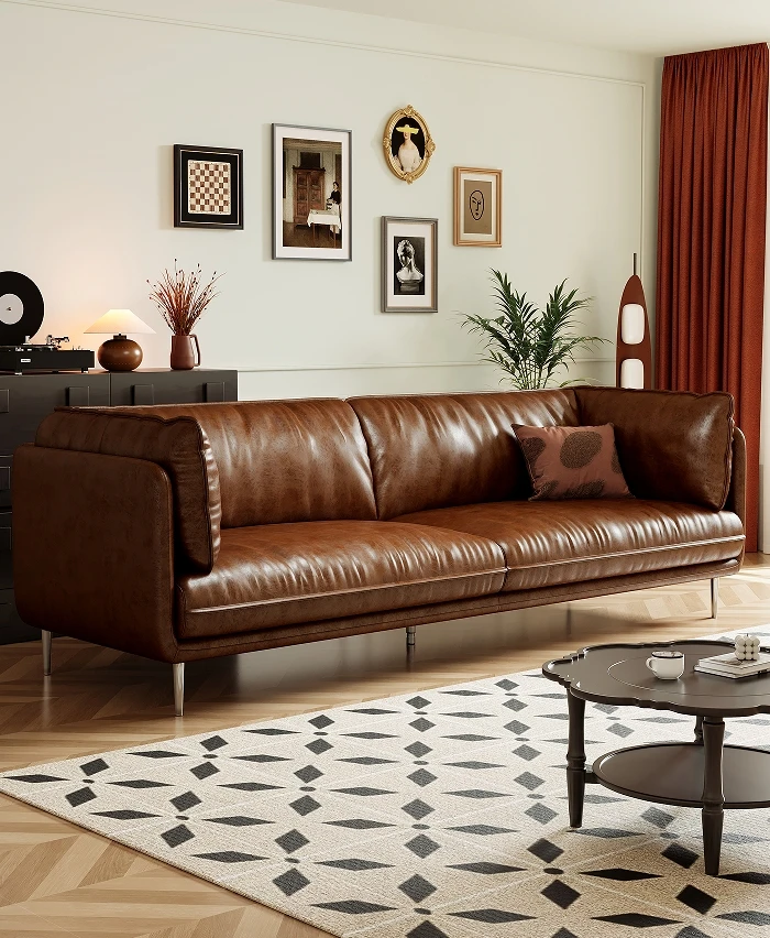 AL- 2024 New Design Sofa Set Luxury Italian Furniture Leather Sofa Bed Living Room Wholesale Furniture%