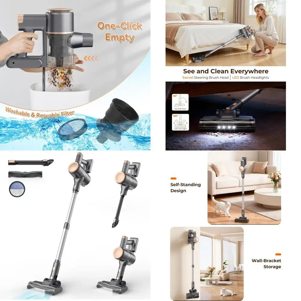 Aspirapolvere senza fili Peach N8: leggero, 2200 mAh, 40 minuti, autoportante, depilazione di animali domestici