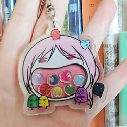 Kuroko No Basket Anime Keychain Women Momoi Satsuki Big Mouse Shake Key Chain Man Kise Ryota Key Ring Kawaii Bag Pendant Gift