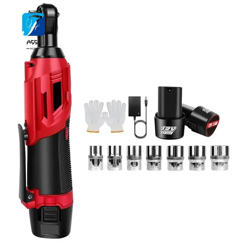 A55F-Cordless Electric Ratchet Wrench Set Impact Sockets, Variable Speed, Extensions - Dedicated Installation EU Plug