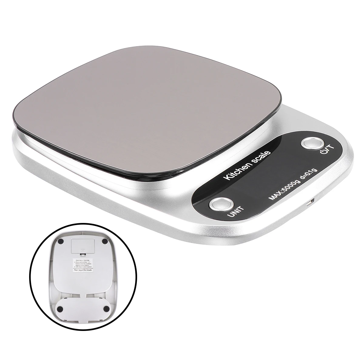

Kitchen Scale Weighing Scales Weight Grams Pocket Food Digital Chargeable Travel