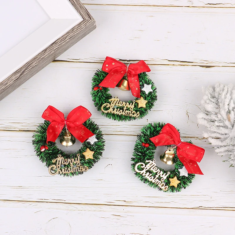 1PCS 1:12 1:6 Dollhouse Miniature Christmas Garland Wreath Model For Doll House Decor Kids Pretend Play Toys Gift