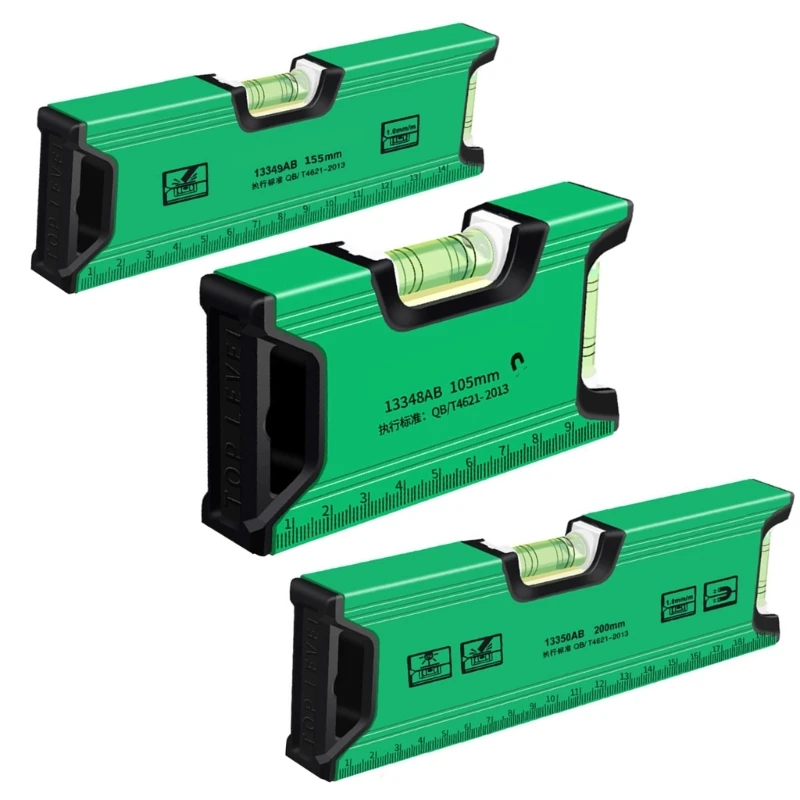 Mini Nível Magnético da Bolha Espíritos 105 155 200 mm com Base Magnética Forte