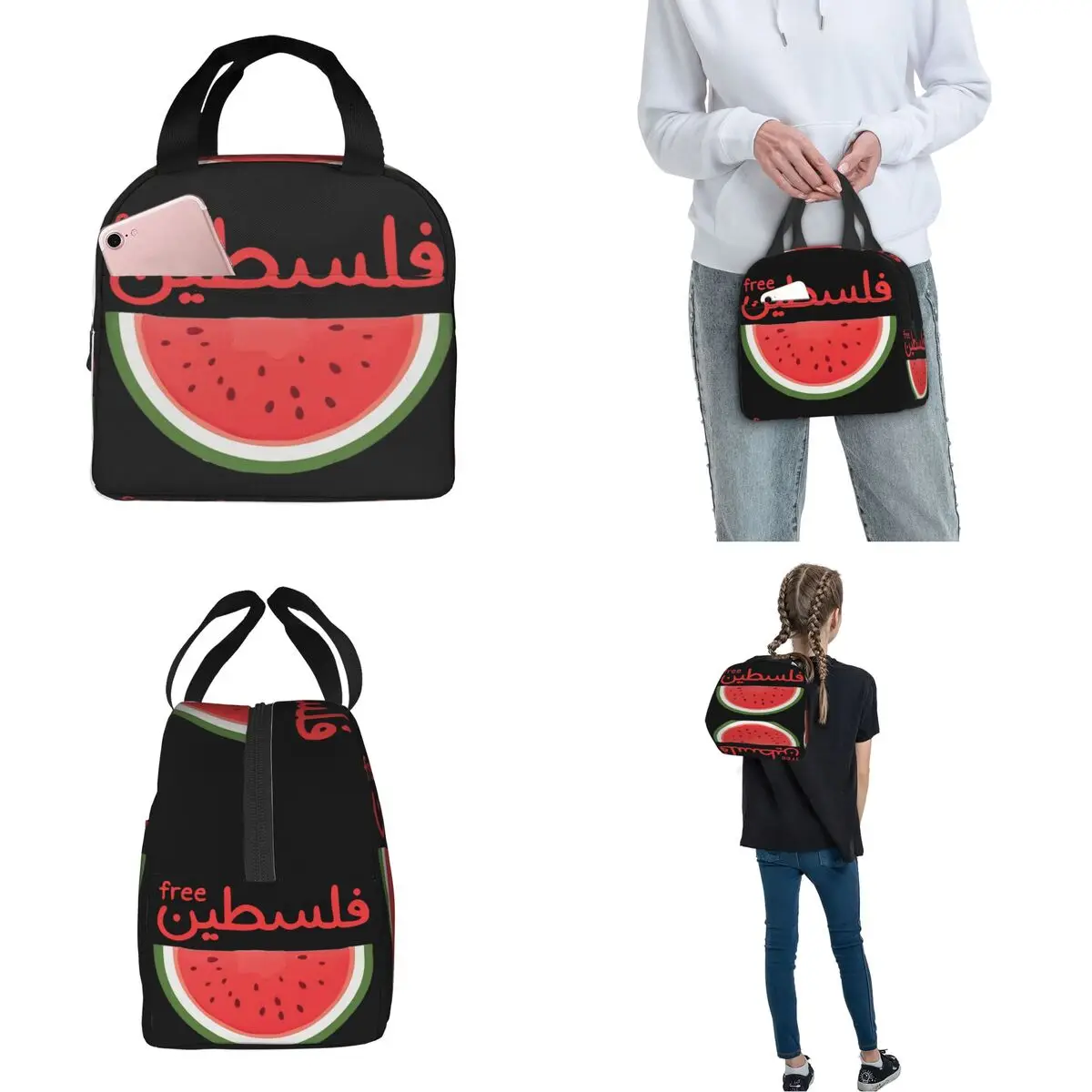 Magritte Parody Watermelon Lunch Bag Portable Insulated Oxford Cooler This Is Not A Watermelon Thermal Picnic Work Lunch Box