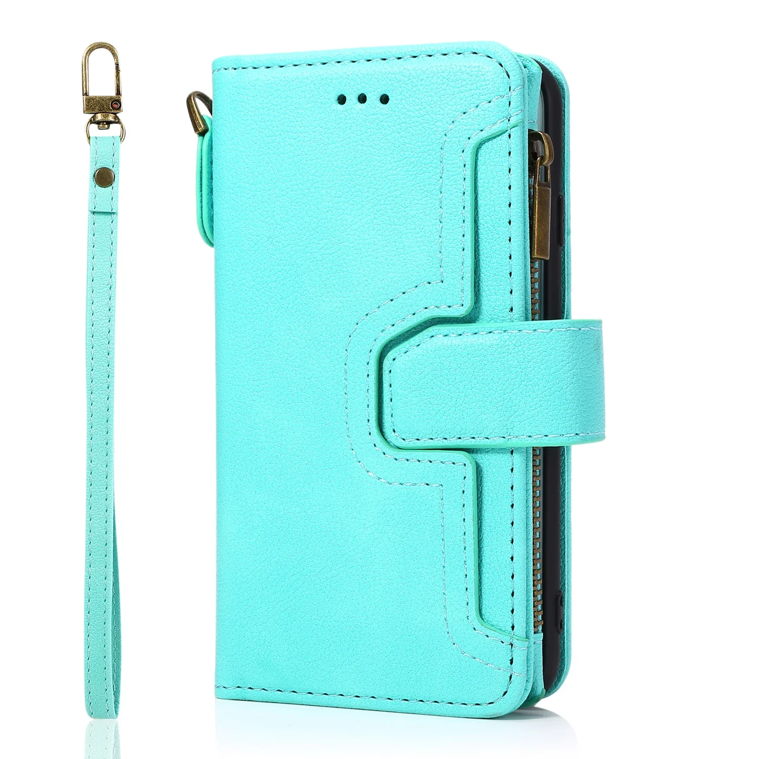 36X*Zipper Leather Case Wallet Anti-fall Flip Phone Case for iPhone6/6s/7/8/SE2020/SE3/X/XS/XR/11/12/13 MINI Max Plus ProMax