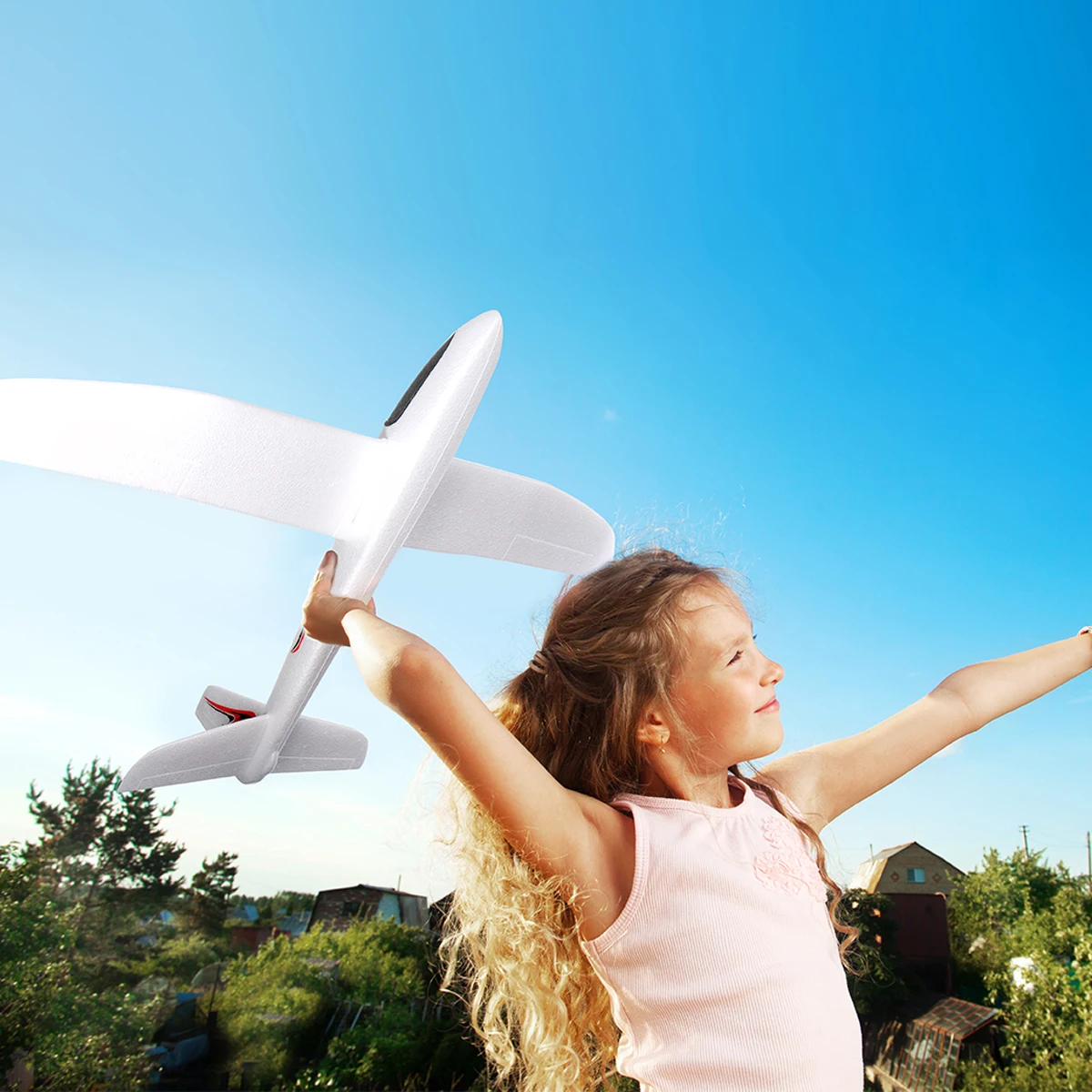 Avion à Lancer à la Main de 99cm en Mousse EPP, Avion de Voltige pour Enfants, Jouet de dehors de Plein Air, Modèle Volant avec Autocollant