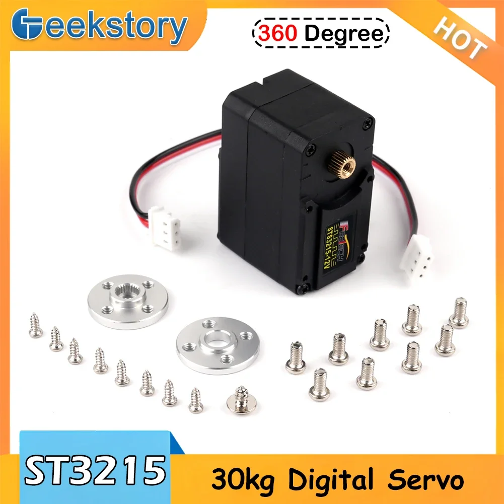 30kg STS3215 12V 360 degrees High Torque Smart RC Servo TTL Serial Bus Robot Servo For SO-ARM100 Teaching Robotic Arm Project