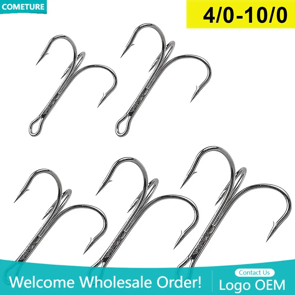 

50Pcs Treble Hook Fishing Accessories Fishing Hook Triple Tackle Hooks High Carbon Steel Treble Overturned Hooks Fishing Tackle