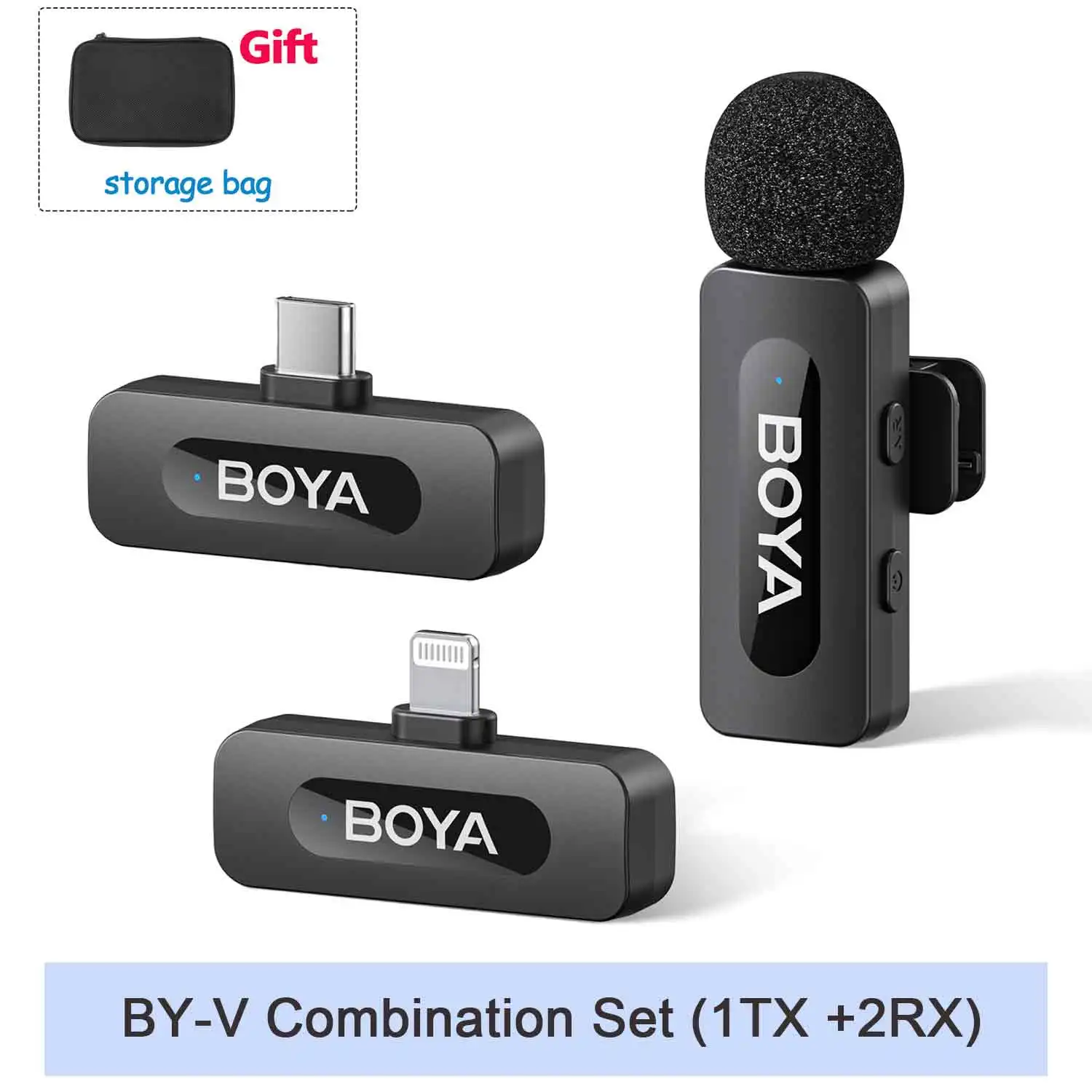 BOYA BY-V Professionele draadloze lavalier-minimicrofoon voor iPhone iPad Android Live-uitzending Gaming-opname Interview Vlog - afbeelding 1