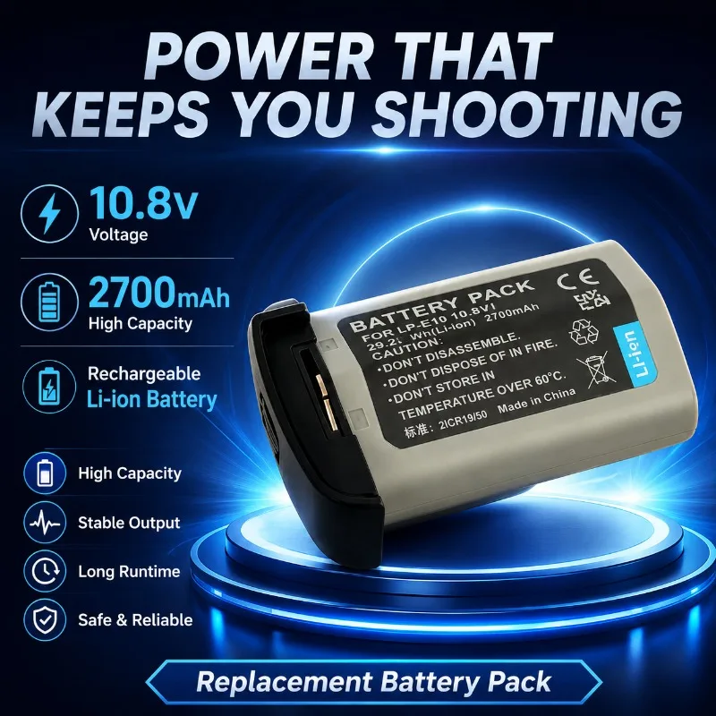 10.8V 2700mAh Li-ion Rechargeable Replacement Battery for Camcorder DSLR Video Camera Outdoor Repair Spare camera battery pack