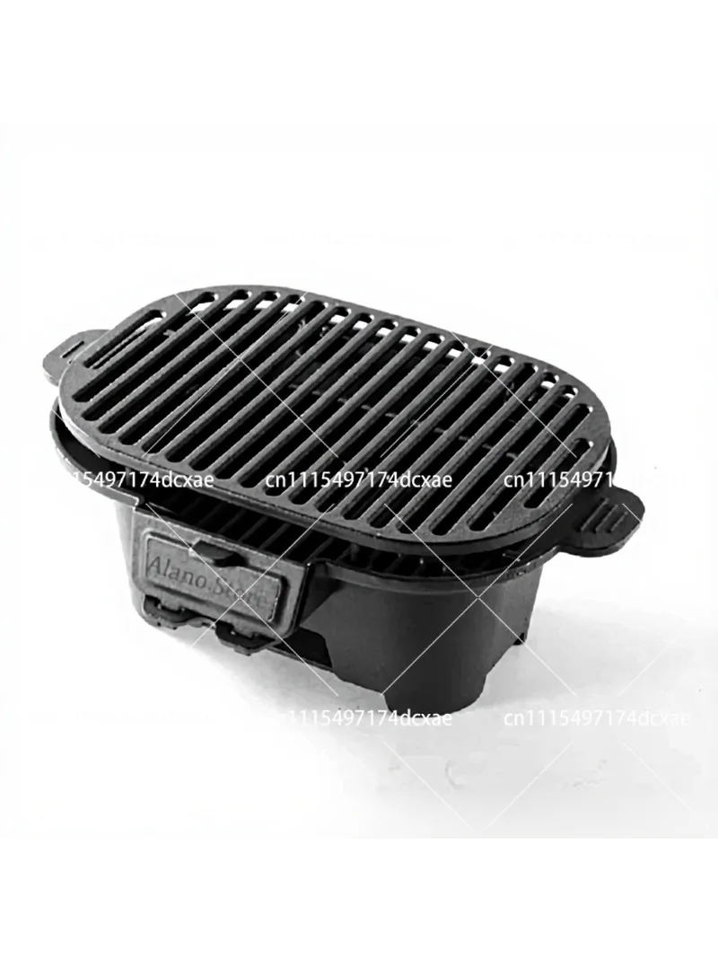 Portable Charcoal Grill Cast Iron Yakitori Camping Stove Even Heat for Backyard BBQ Picnics