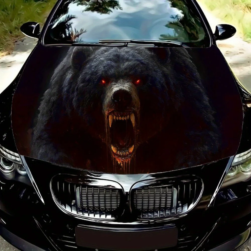 

Наклейка на капот автомобиля Angry Black Bear — водонепроницаемый и устойчивый к царапинам материал из ПВХ, легко устанавливается и чистится, показ вашего автомобиля