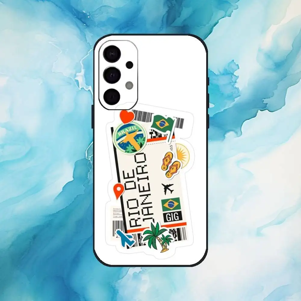 حافظة هاتف Zzz-Air Ticket Bar Code Label لهاتف Samsung S25,S24,S21,S22,S23,S30,Ultra,S20,Plus,Fe,Lite,Note,10,9,5G غطاء أسود