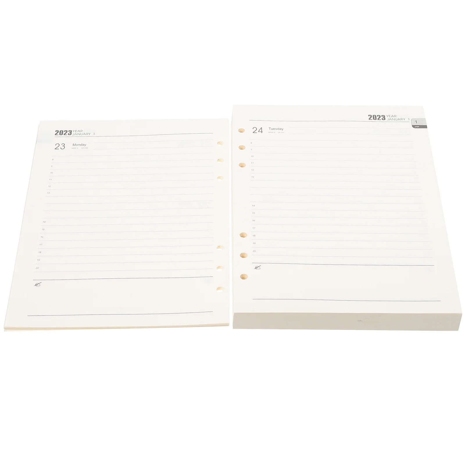 1 set di ricariche per libri di pianificazione, pagine di raccoglitori a fogli mobili portatili compatti in carta a righe premium per la contabilità del diario dell'ufficio di studio