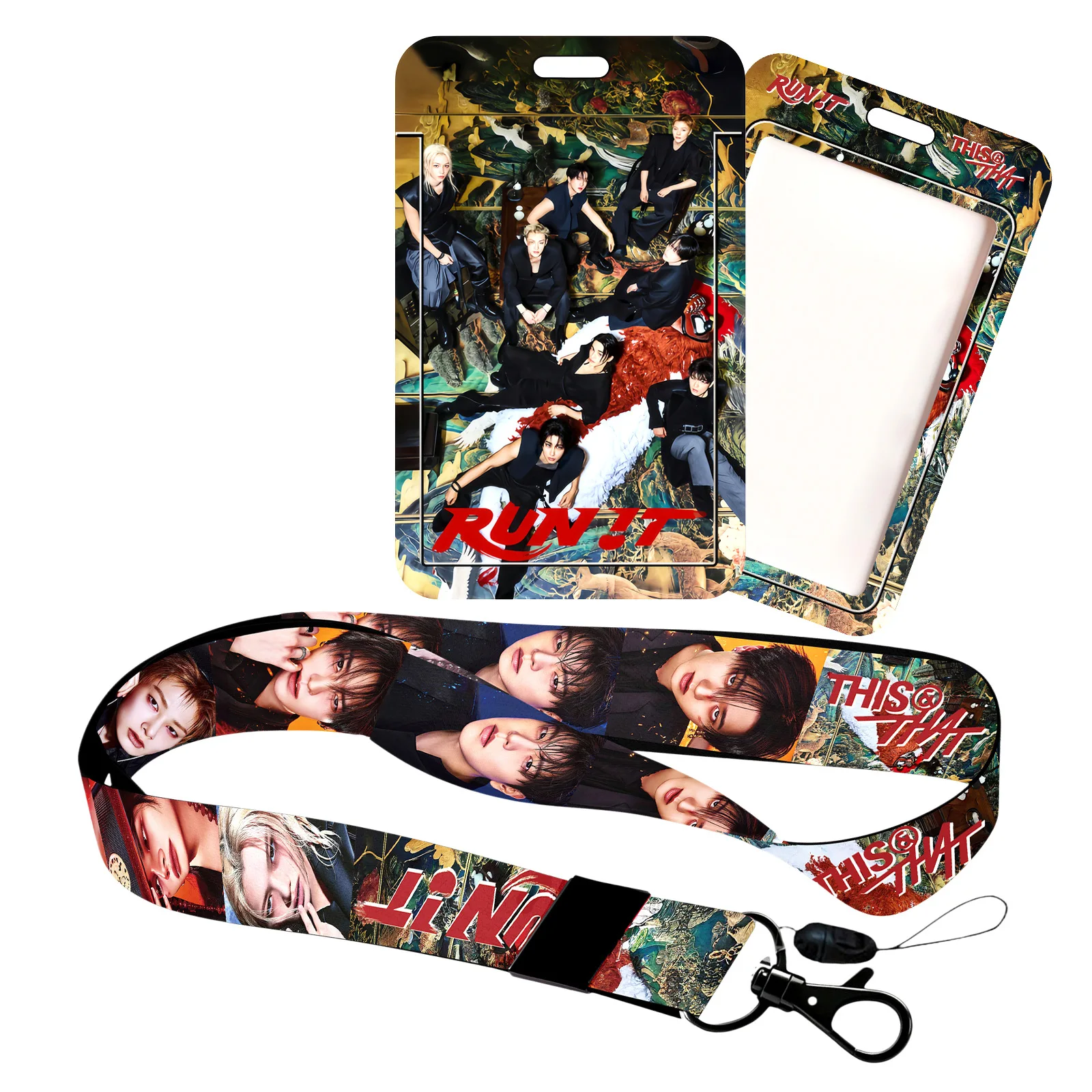K-pop boy group phone card holder lanyard THIS & THAT celebrity photo fan collectible gift