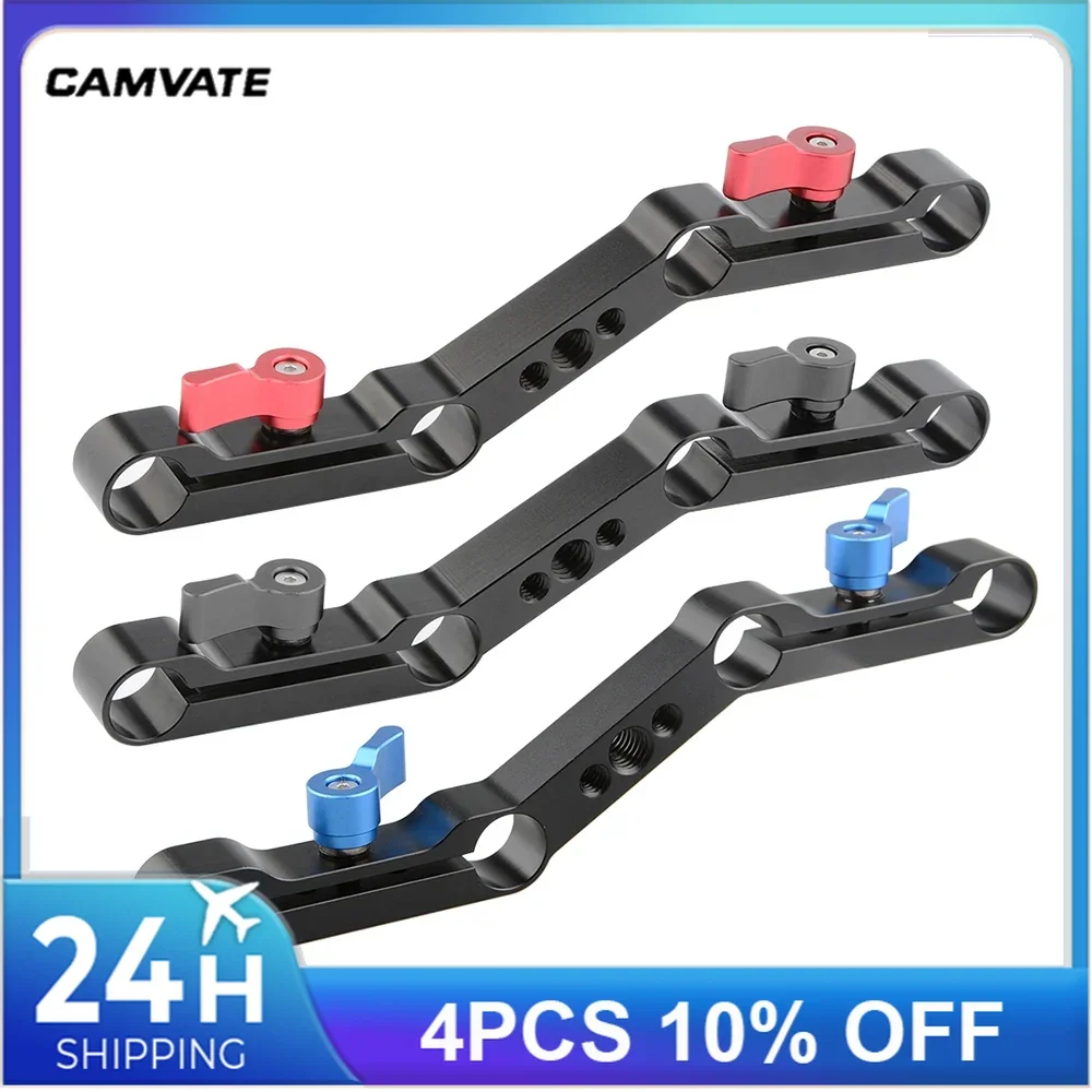 CAMVATE Offset Z-Shape Clamp Mount Bracket With 15mm Double-Rod Clamp For DSLR Camera Shoulder Mount Rig 15mm Rod Support System