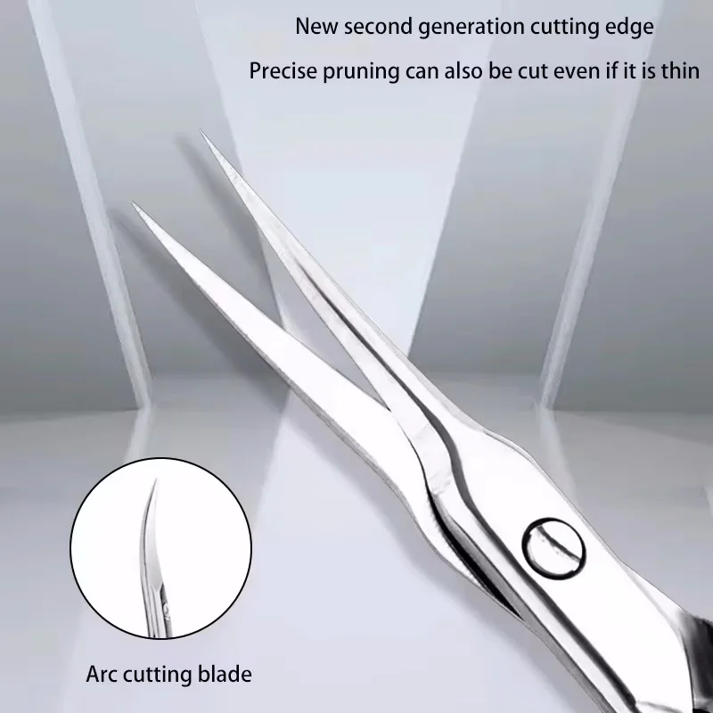 Ultra-Fine Manicure Scissors Curve Blade Precise Pointed Tip Cuticle Trimmer Russian Style Beauty Scissors for Eyebrows Nails image 4