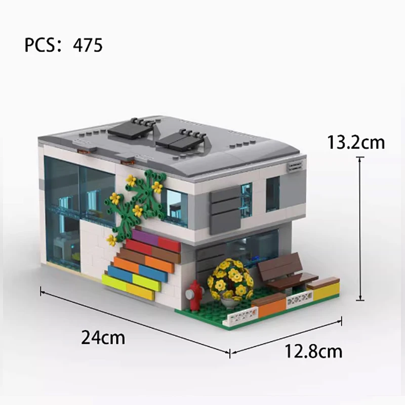 MOC Stad Laboratorium Scène Bouwstenen Street View Kantoortafel Spel Computer Studie Business Hall Chemie Bakstenen Speelgoed Geschenken