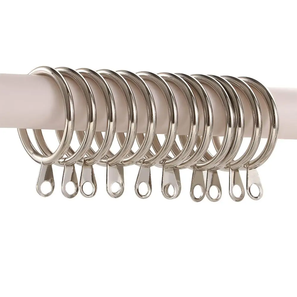 Bathroom Heavy Duty Metal Practical Hanging Hooks Curtain Rings For Curtains Rods Roman