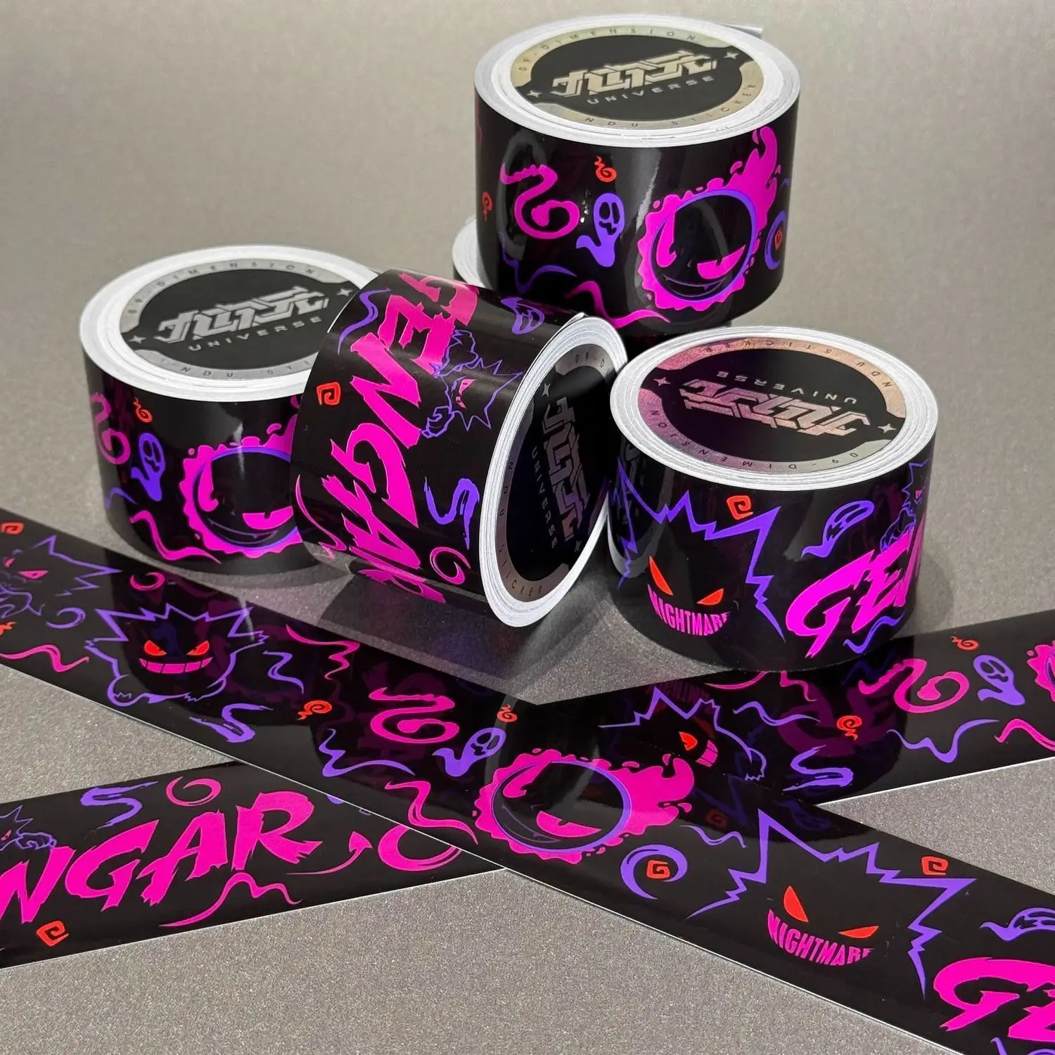DIY Pokemon Gengar Decorative Tape Creative Synthetic Paper Tape for Collage Journal Scrapbooking Crafts Masking Tape Stickers