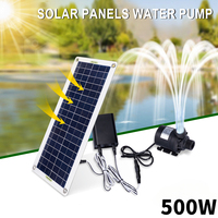 500W 800L/H Solar Panel 12V Brushless Set Ultra-quiet Submersible Water Pump Motor Fish Pond Fountain Powered Garden Decorations
