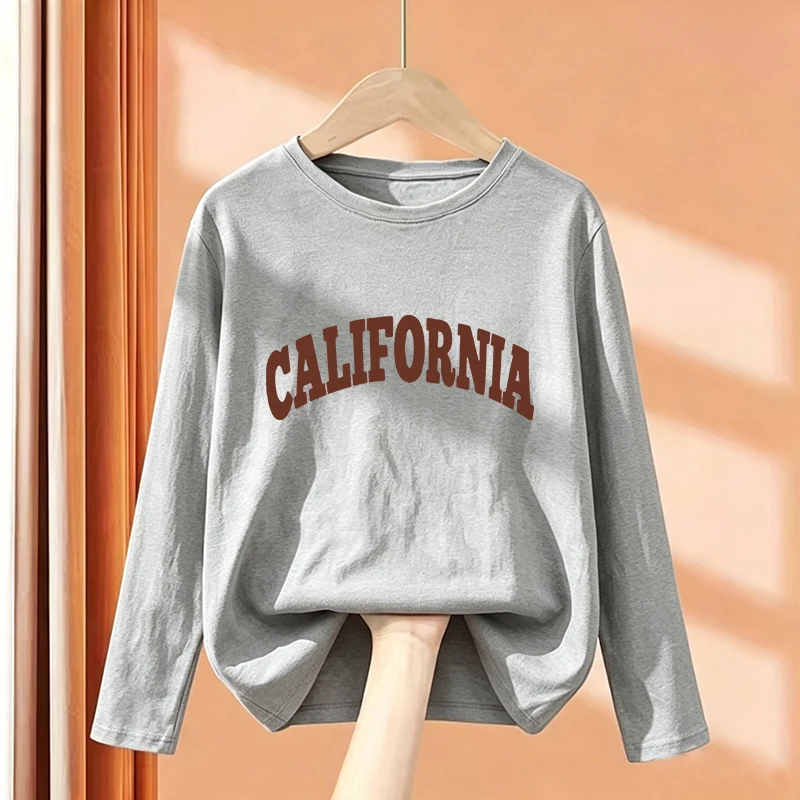 Casual California T-shirt Long Sleeve T Shirts Y2k Kids Children's Graphic Boys Girls Autumn Winter Top Tee Shirt