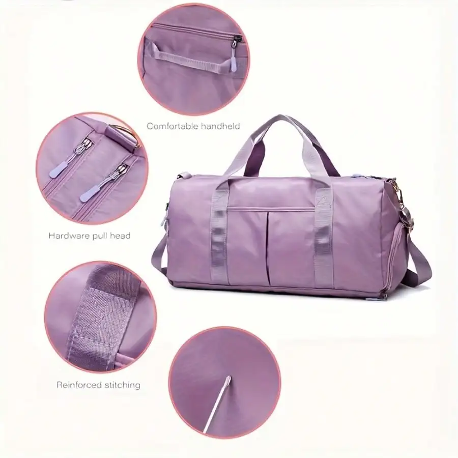 Large Capacity Waterproof Gym Bag For Women Men With Shoes Compartment Wet Pocket Travel Duffel Bag