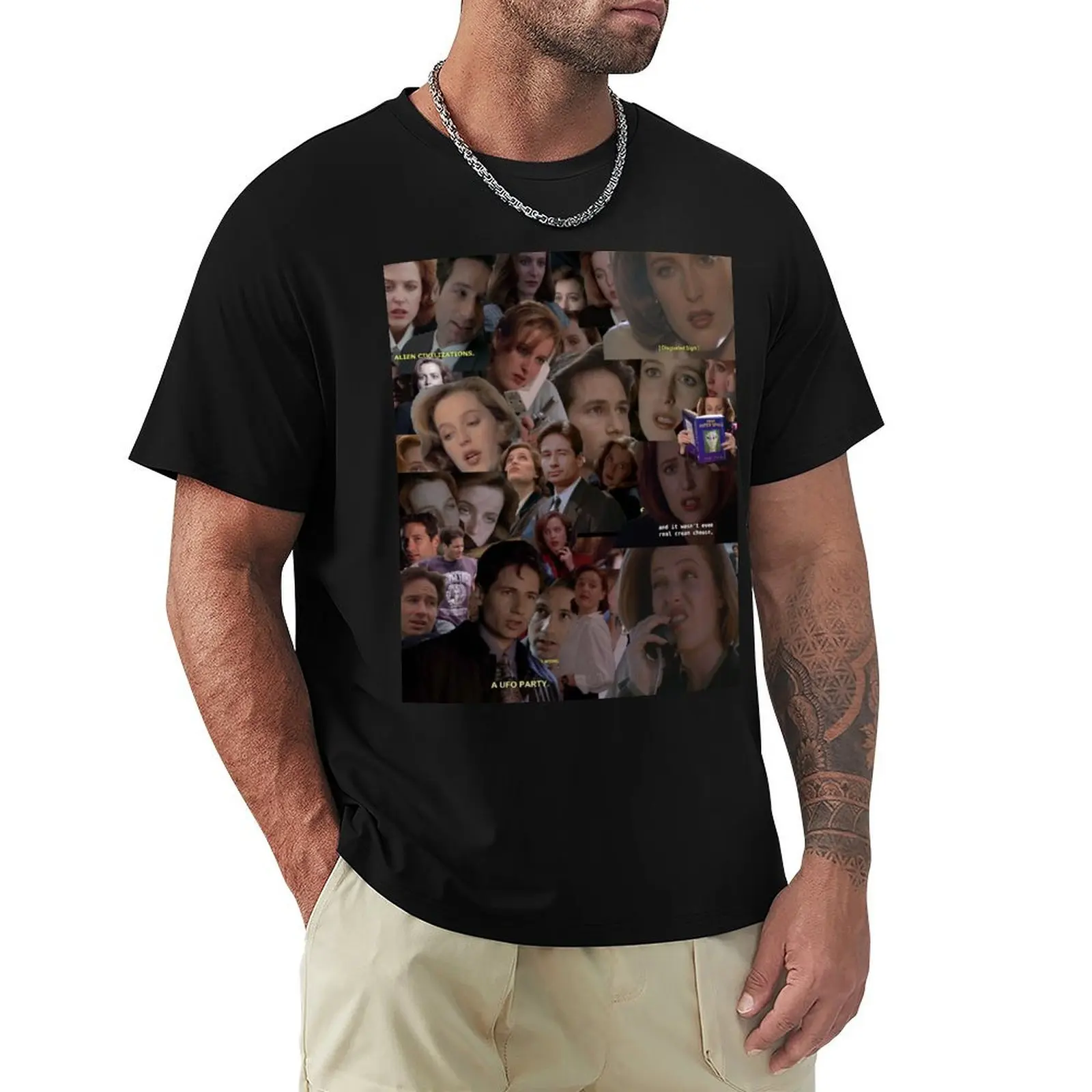 

X-Files / Mulder and Scully Collage T-Shirt football t shirt quick-drying cheap stuff vintage anime shirt t shirts for men pack