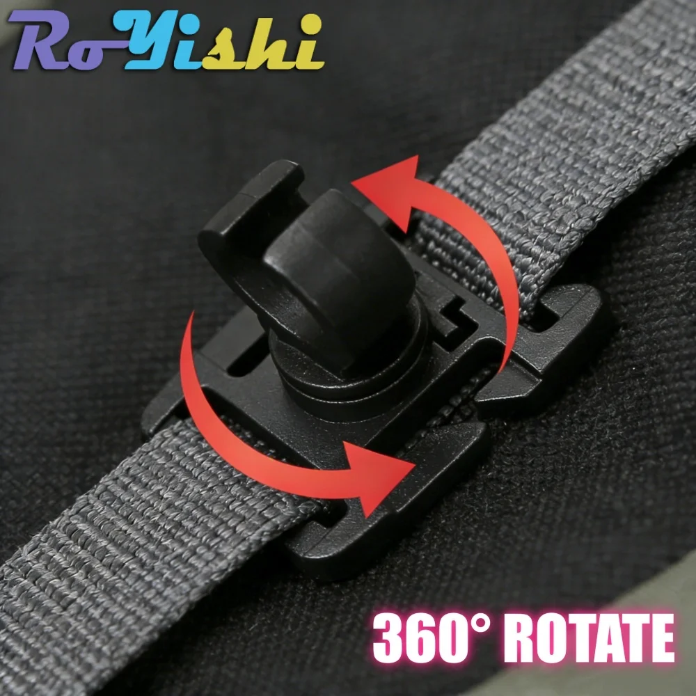 2-10 Pcs MOLLE Rotation Sternum Strap Tube Pipe Clip Holder Buckle Webbing 25mm Black