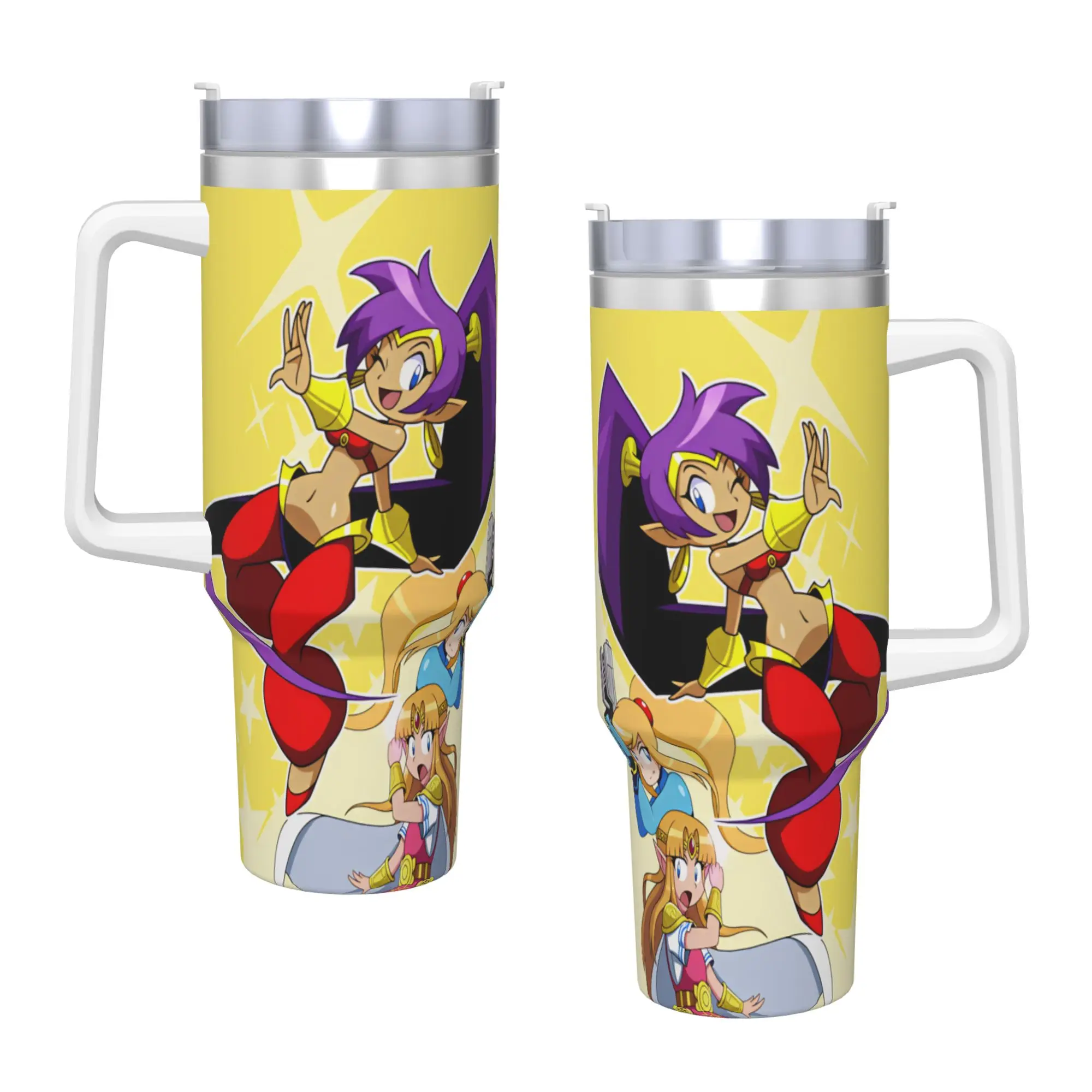 Shantae Half Genie Gobelet isotherme en acier inoxydable 40oz, Tasse de voyage pour voiture, Bouteille anti-fuite pour boissons chaudes, thé au lait et eau