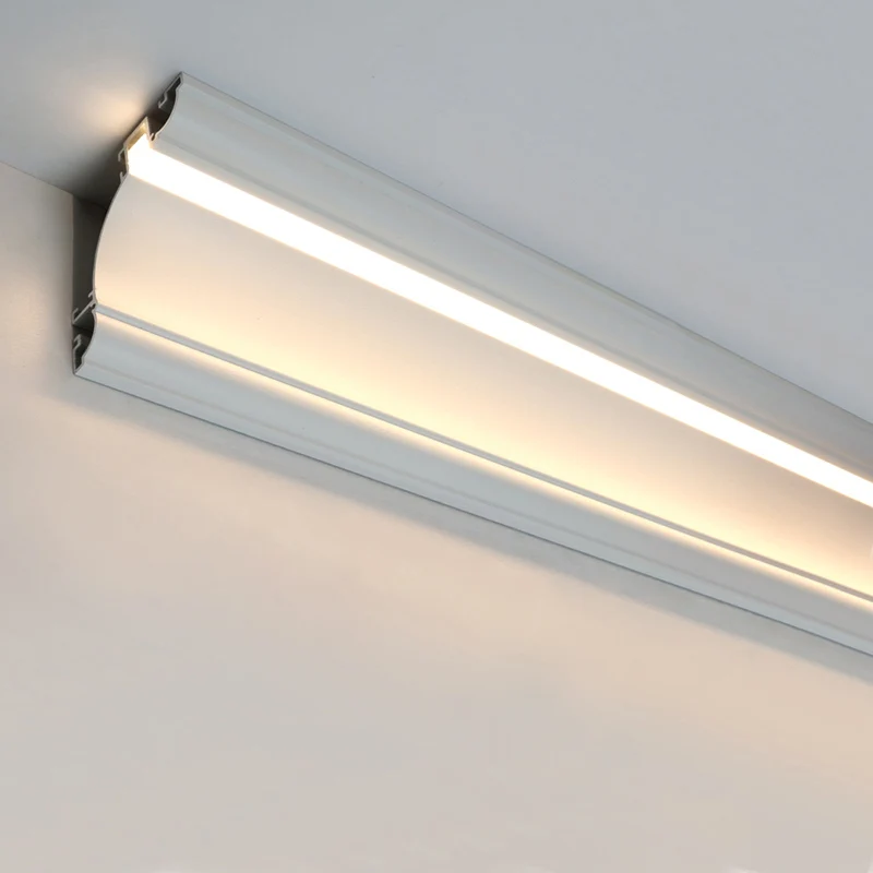 

1M 5-15PCS Top Corner Indirect Light Molding Aluminum Led Profile Surface Mount Ceiling Gypsum Bar Strip Linear Lamp