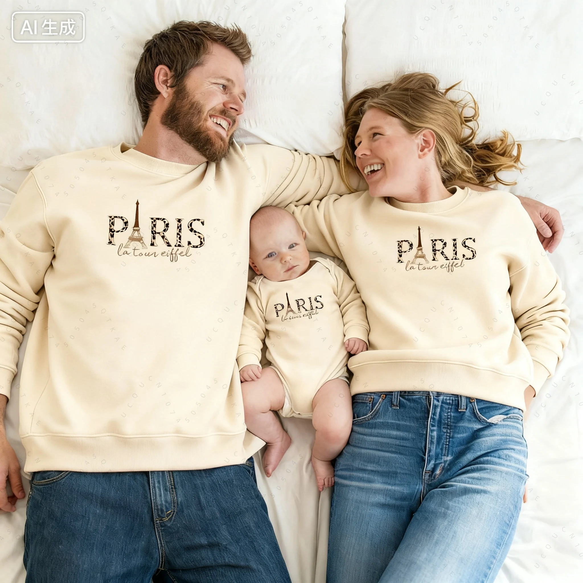 باريس الرجال النساء الخريف الشتاء موضة رياضية غير رسمية فضفاضة لوس أنجلوس 2d طباعة الأسرة الوالدين والطفل جيب مقنعين البلوز #1