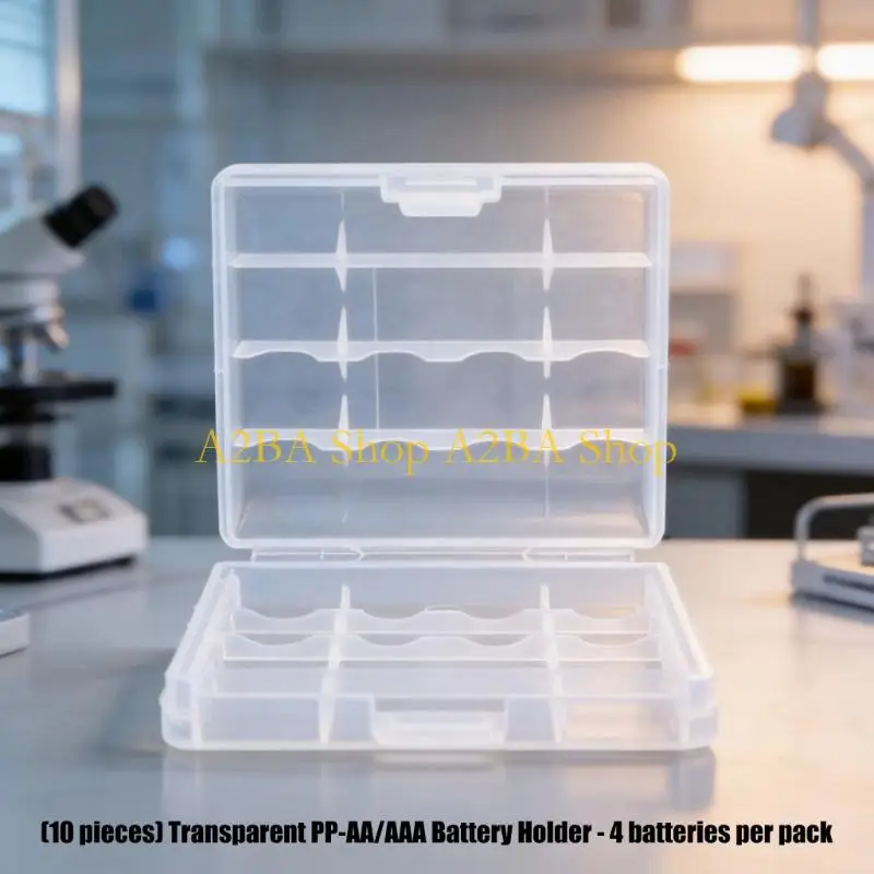 A2BA Battery Storage Container For 2A 3A Batteries Storage Box Durability PP Plastic Transparent Case Shell