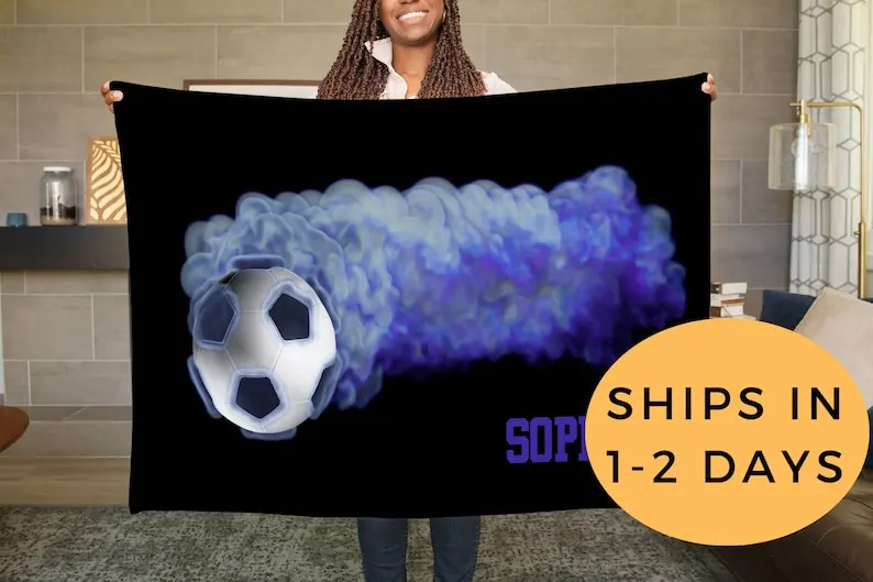 

Soccer Blanket, Custom Coach Gifts Soccer, Soccer Player Gift, Team Mom Gifts Soccer, Girls Soccer, Youth Soccer Gift, Man Cave