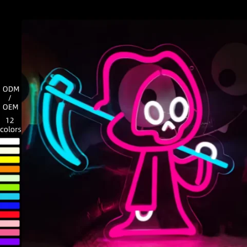 Halloween LED Neon Light, Witch Outline Glowing Design, IP67 Acrylic Remote Control Lamp for Christmas Party Decoration Use