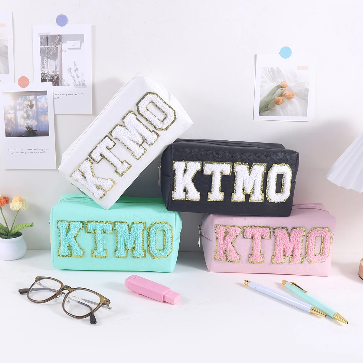Large Capacity Minimalist Leather Waterproof Pencil Case Portable Student Stationery Storage Organizer School Supplies Pen Bag