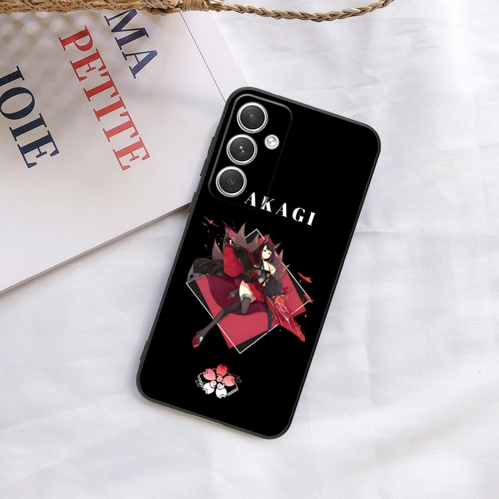 Capa de celular móvel Azur Lane Akagi, Capa preta, Samsung Galaxy S24 S23 S22 S21 S20 S10 S9 Plus FE Ultra Lite, Bonito