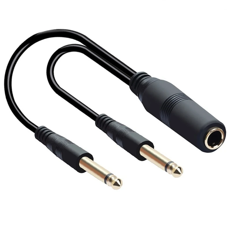 

6.35mm to 2x 1/4inch Y Splitters Cable, 6.35mm Male to Double 6.35mm Female Mono TS Music Converters Adapters Cord