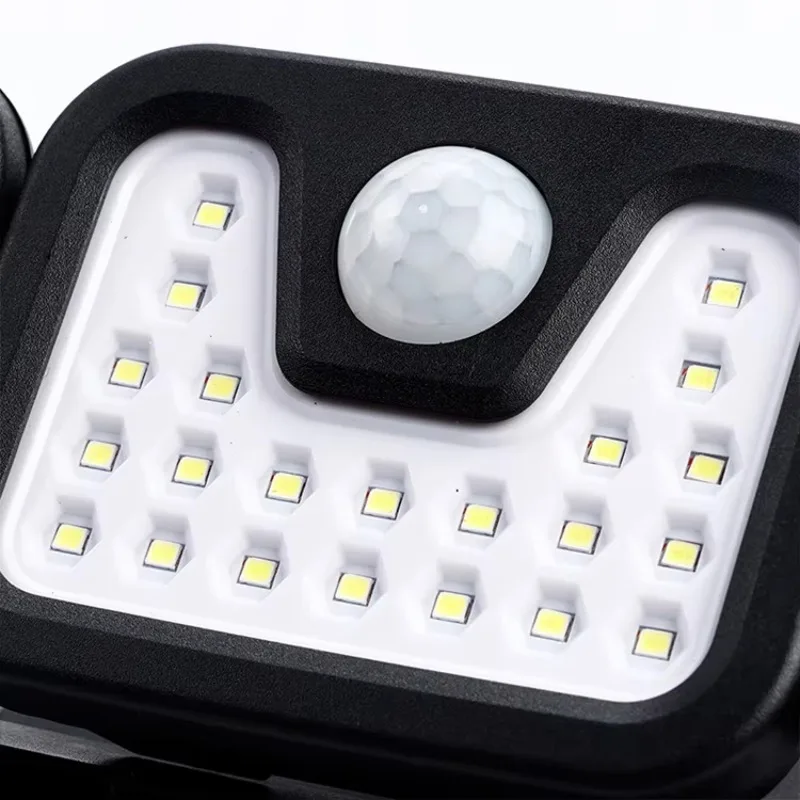 Wall Light Solar 3 Head 74  Emitting Diode Waterproof Ip65 Wireless Sports Solar Emitting Diode Garden Wall Light