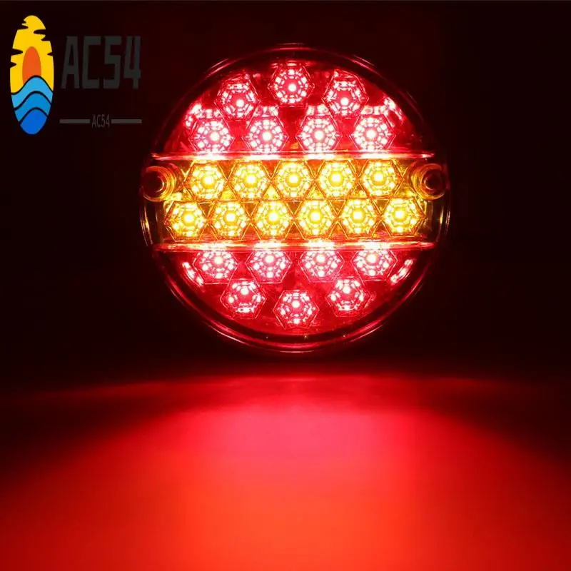 

AC54-2Pcs 12V 24V 20 Led Car Trailer Tail Universal Lights Truck Round Taillight Rear Brake Stop Indicator Turn Signal Lamp