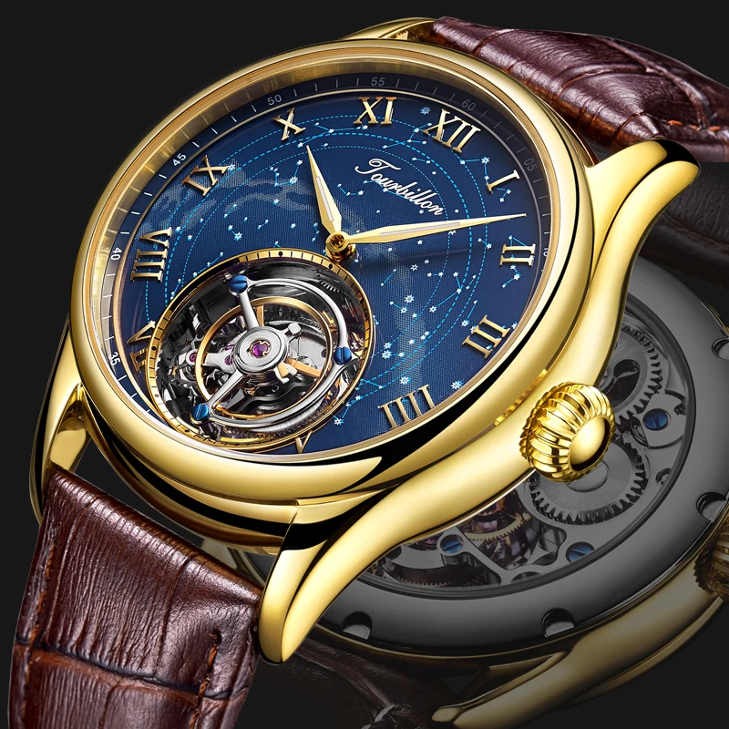 

AESOP AAA Tourbillon Skeleton Watch Double-Sided Hollow Mechanical Men Wristwatch Male Sapphire Clocks Support Dropshipping