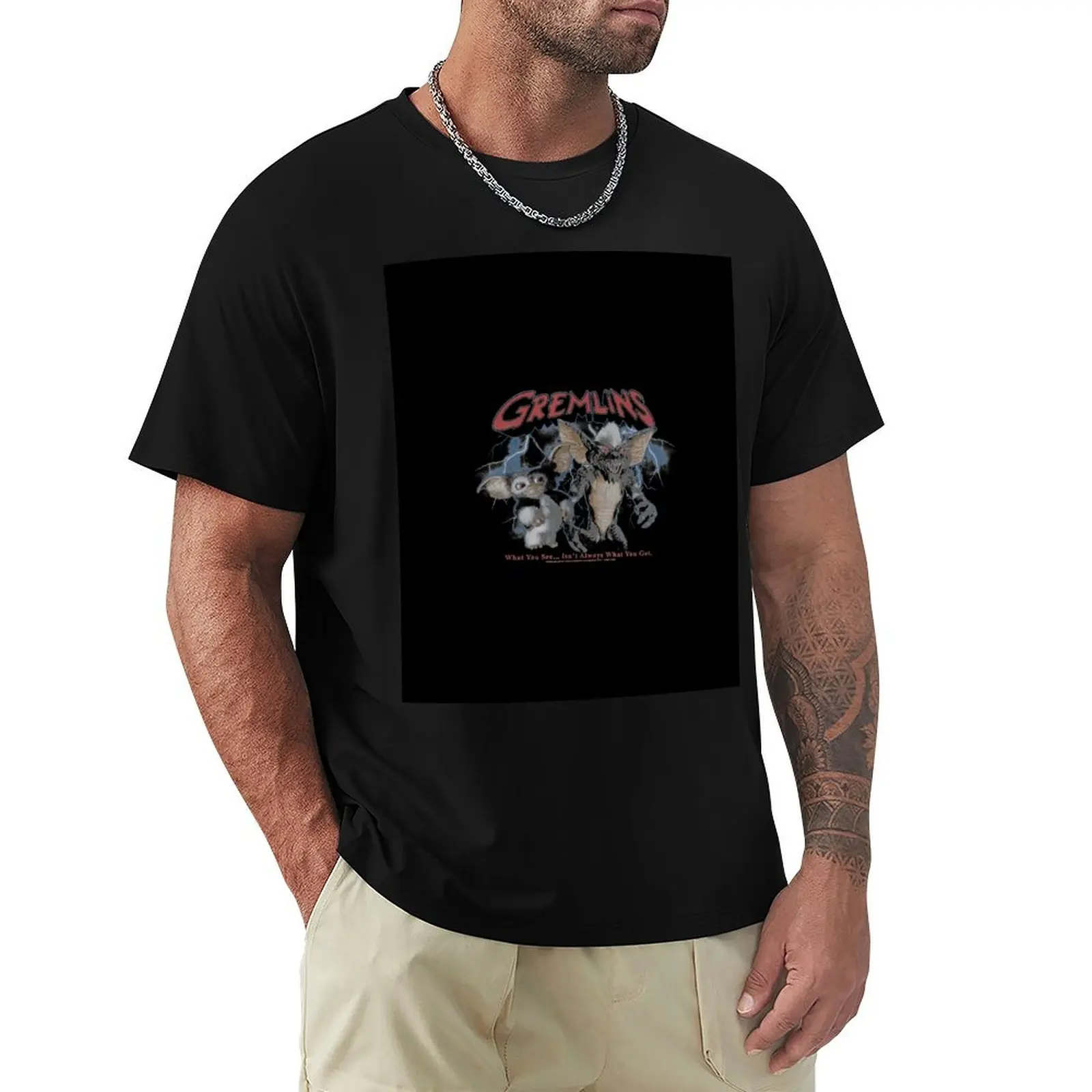 

Gremlins Lightning Storm Portrait T-Shirt croswit shirt man aesthetic clothes designer shirts blacks slim fit t shirts for men
