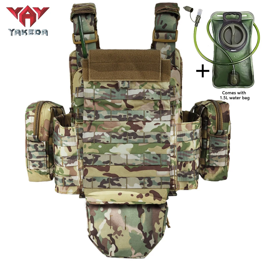 YAKEDA chaleco de caza MOLLE con bolsa hidratación y múltiples bolsas - imagen 4