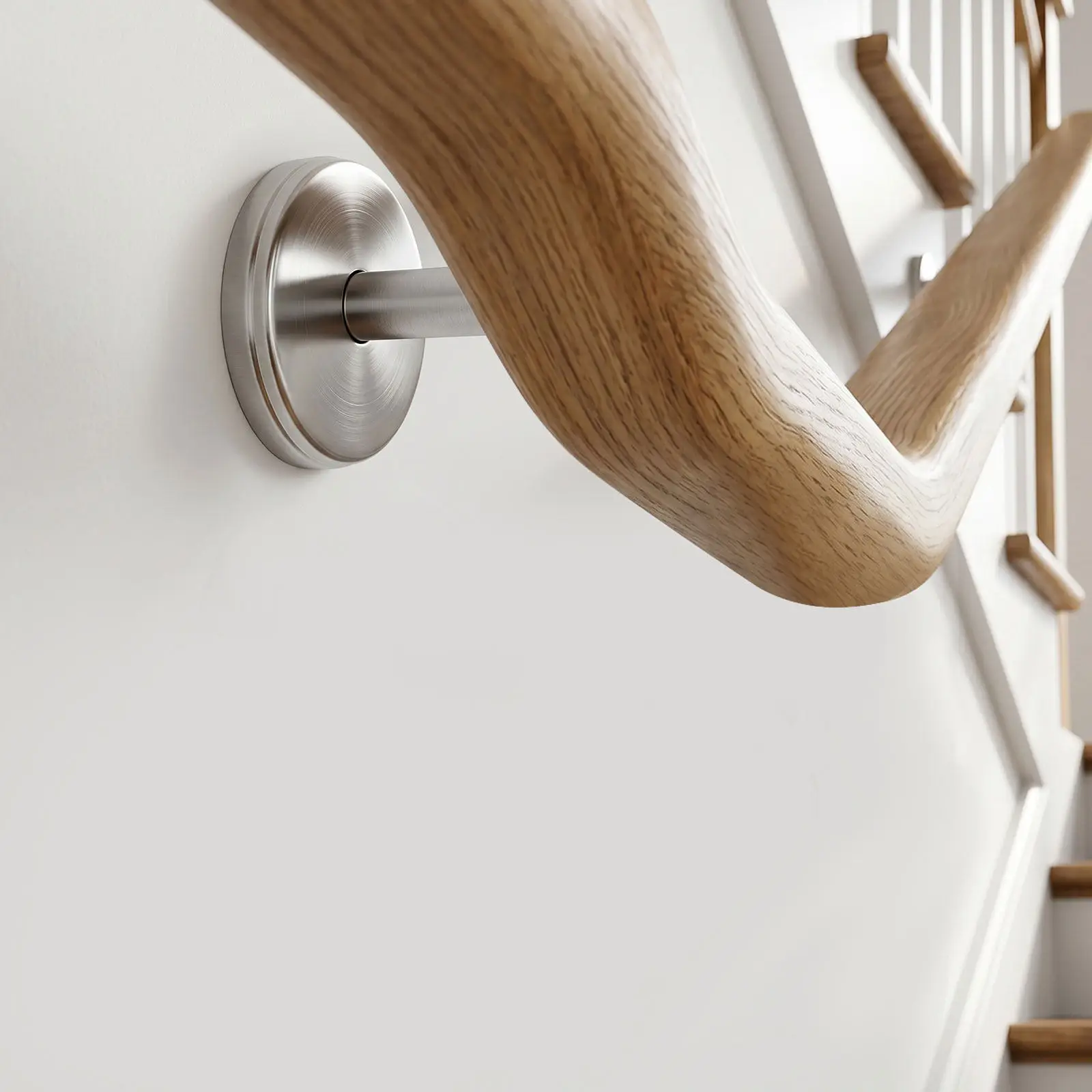 2Pcs Stair Banister Handrail Brackets Stainless Steel Wall Mounted Straight Tube Rail Support Round Saddle Fixing Hardware