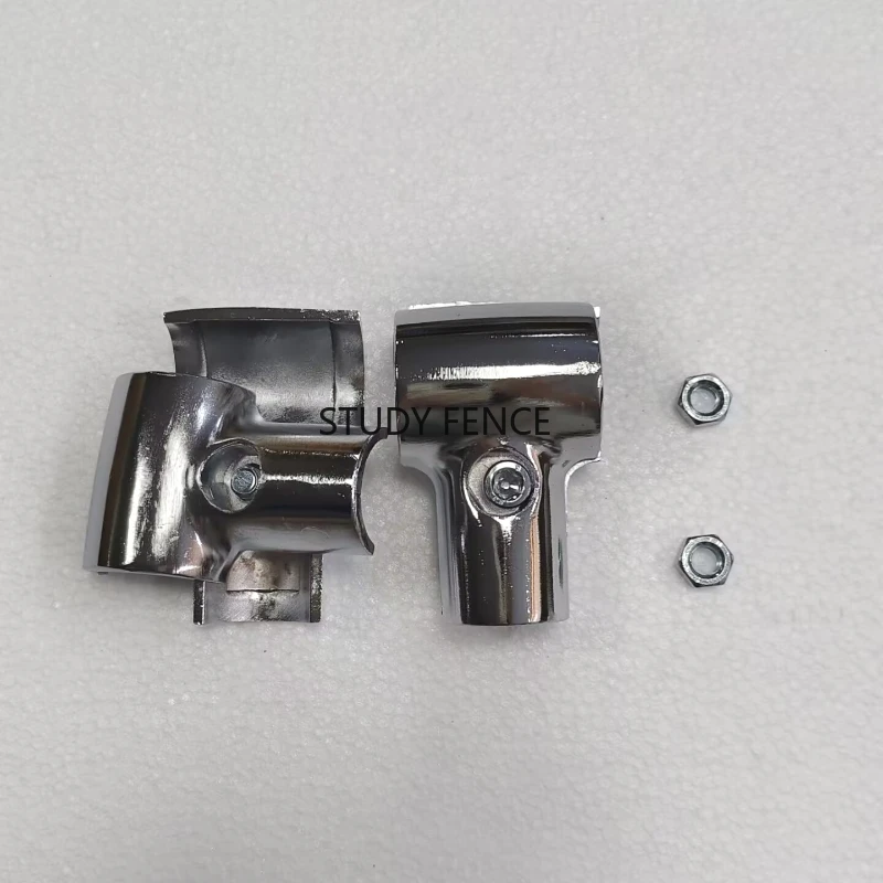 2Pcs Aluminum Alloy Chrome 22mm 25mm 27mm 32mm 51mm Tube Pipe T Adapt Fitting Clamp for Display Stand Hardware Accessories