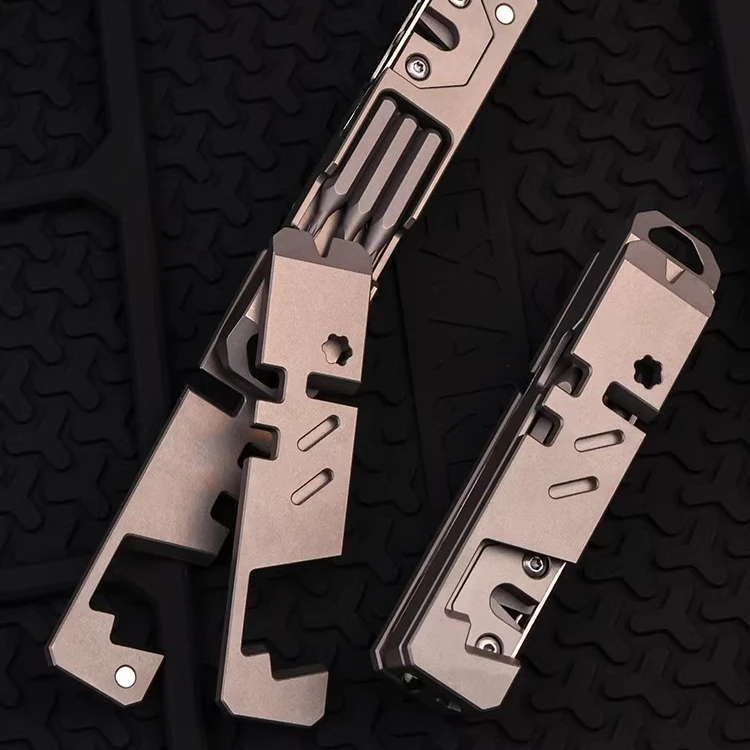 GR5 Titanium Alloy Multi-functional EDC Combination Tool Mobile Phone Holder Portable Screwdriver Crowbar view 5