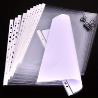 100pcs File Bags,11.89 X 9.17 Inches 11-hole Plastic Page Protectors, Suitable For 3-ring Binders Suitable For Standard A4 Paper